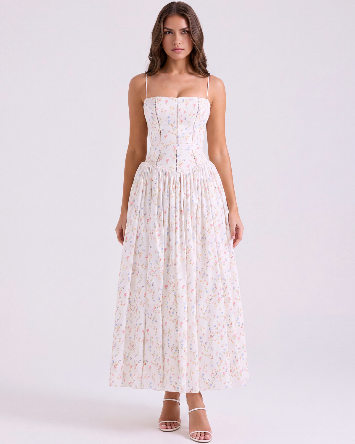 Elizabeth — vestido en color blanco floral · Novah Collection [color:Blanco Floral]