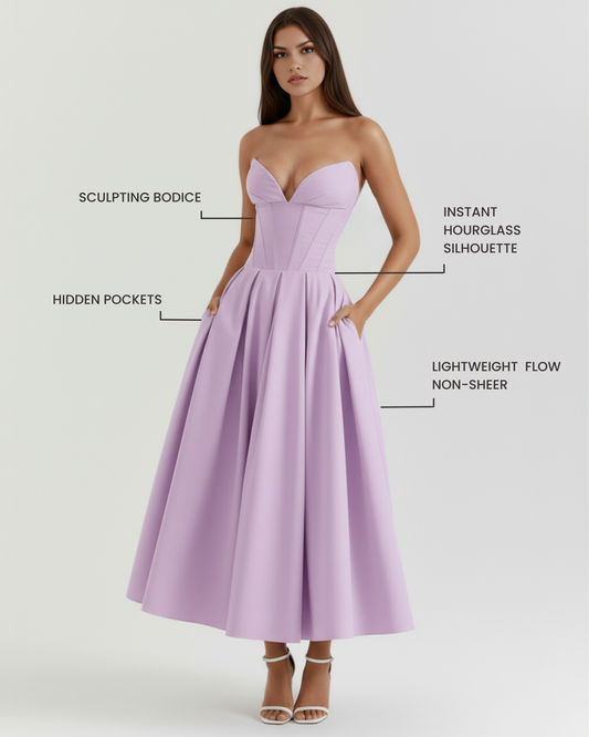 Amalfi — vestido en color violeta · Novah Collection [color:Violeta]
