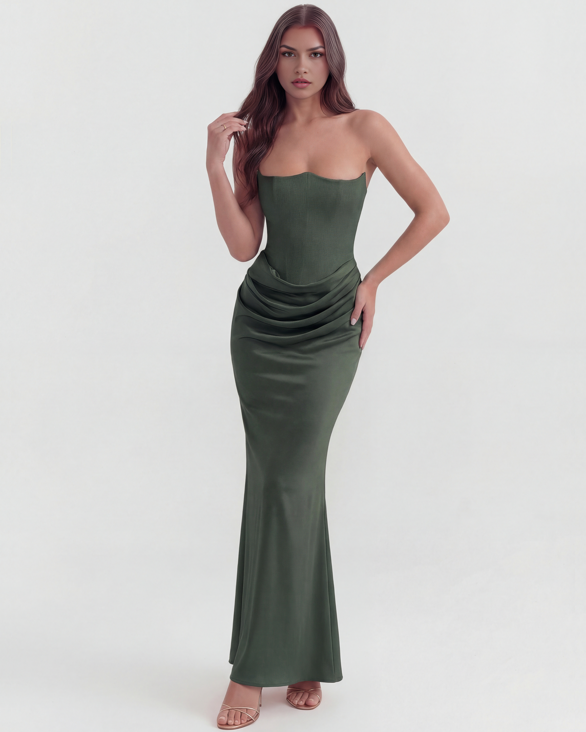 Rosalind — vestido en color verde bosque · Novah Collection [color:Verde Bosque]