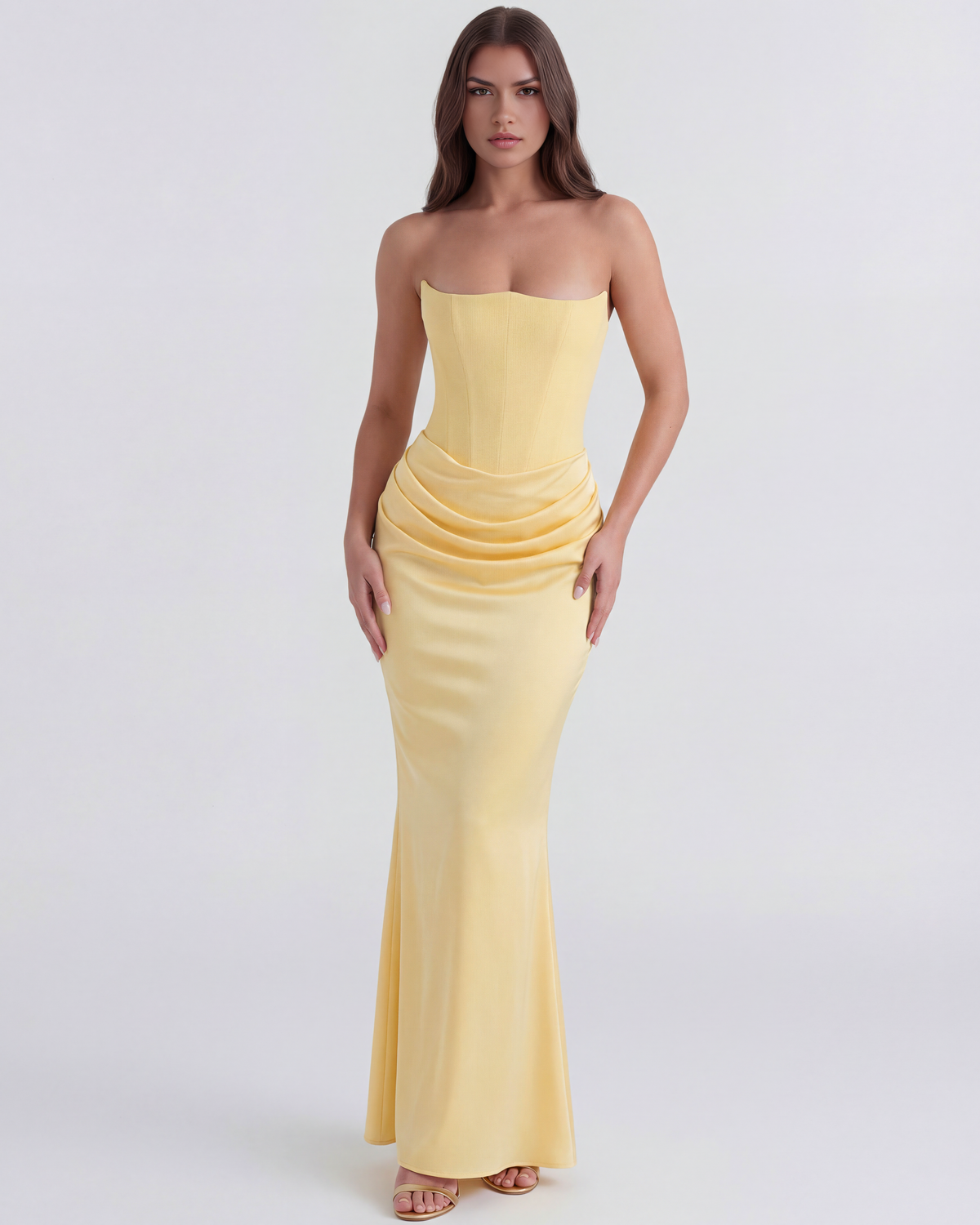 Rosalind — vestido en color amarillo mantequilla · Novah Collection [color:Amarillo Mantequilla]