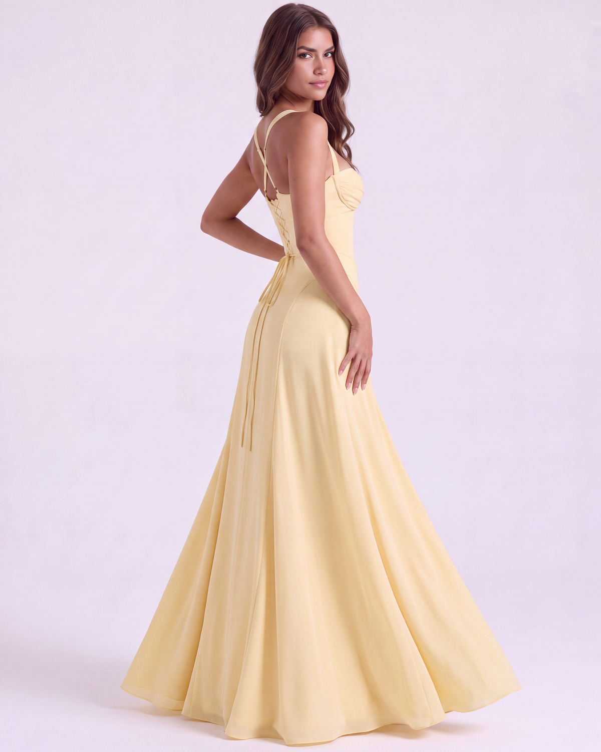 Laura — vestido en color amarillo mantequilla · Novah Collection [color:Amarillo Mantequilla]