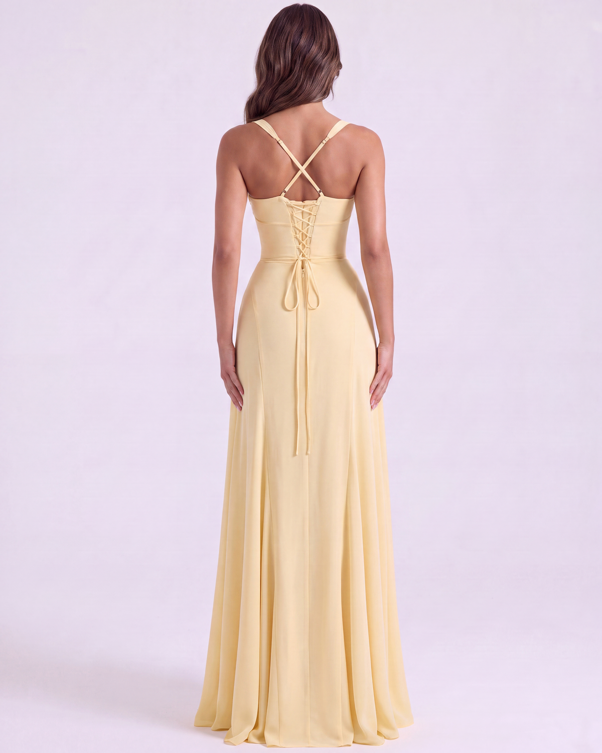 Laura — vestido en color amarillo mantequilla · Novah Collection [color:Amarillo Mantequilla]