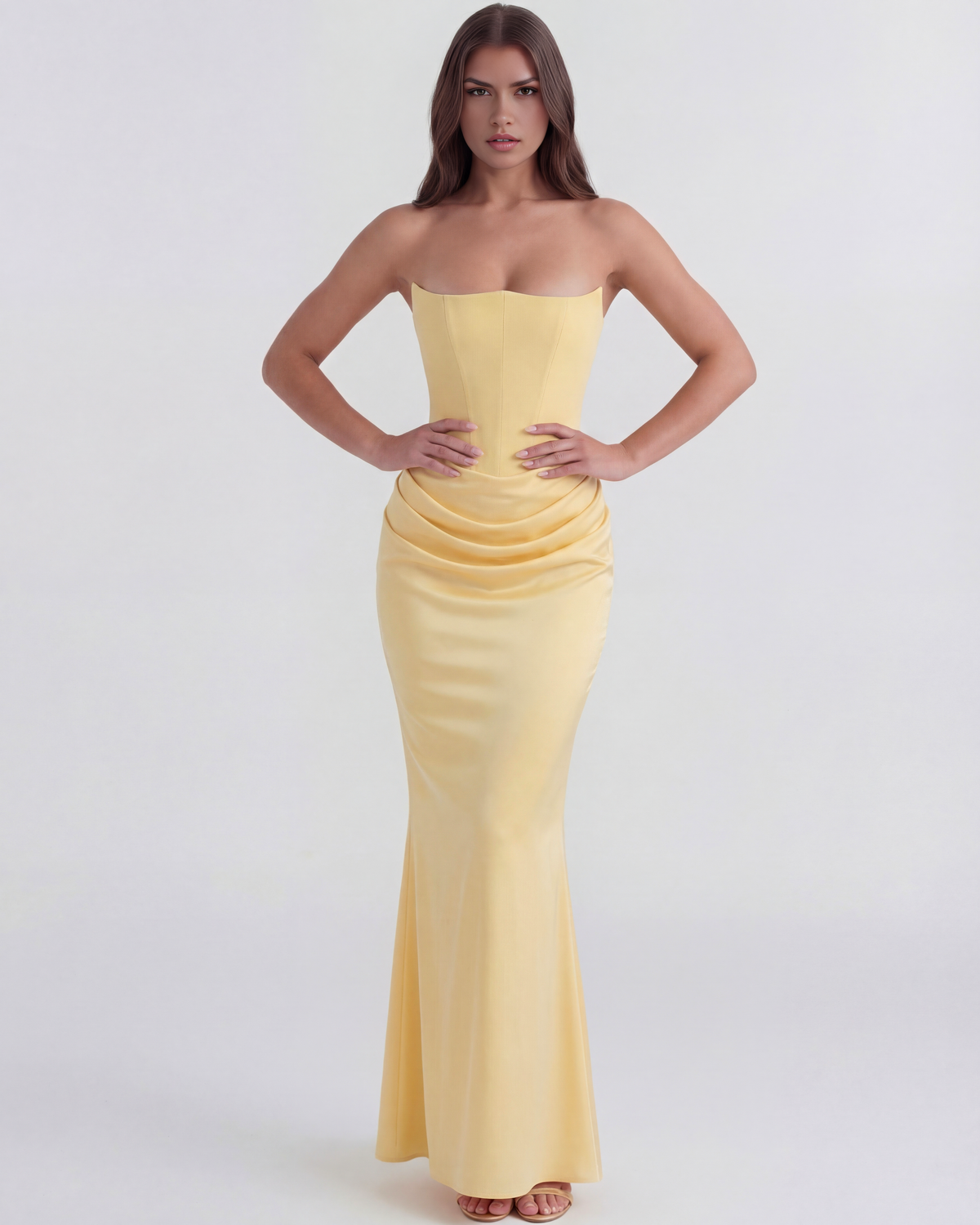Rosalind — vestido en color amarillo mantequilla · Novah Collection [color:Amarillo Mantequilla]