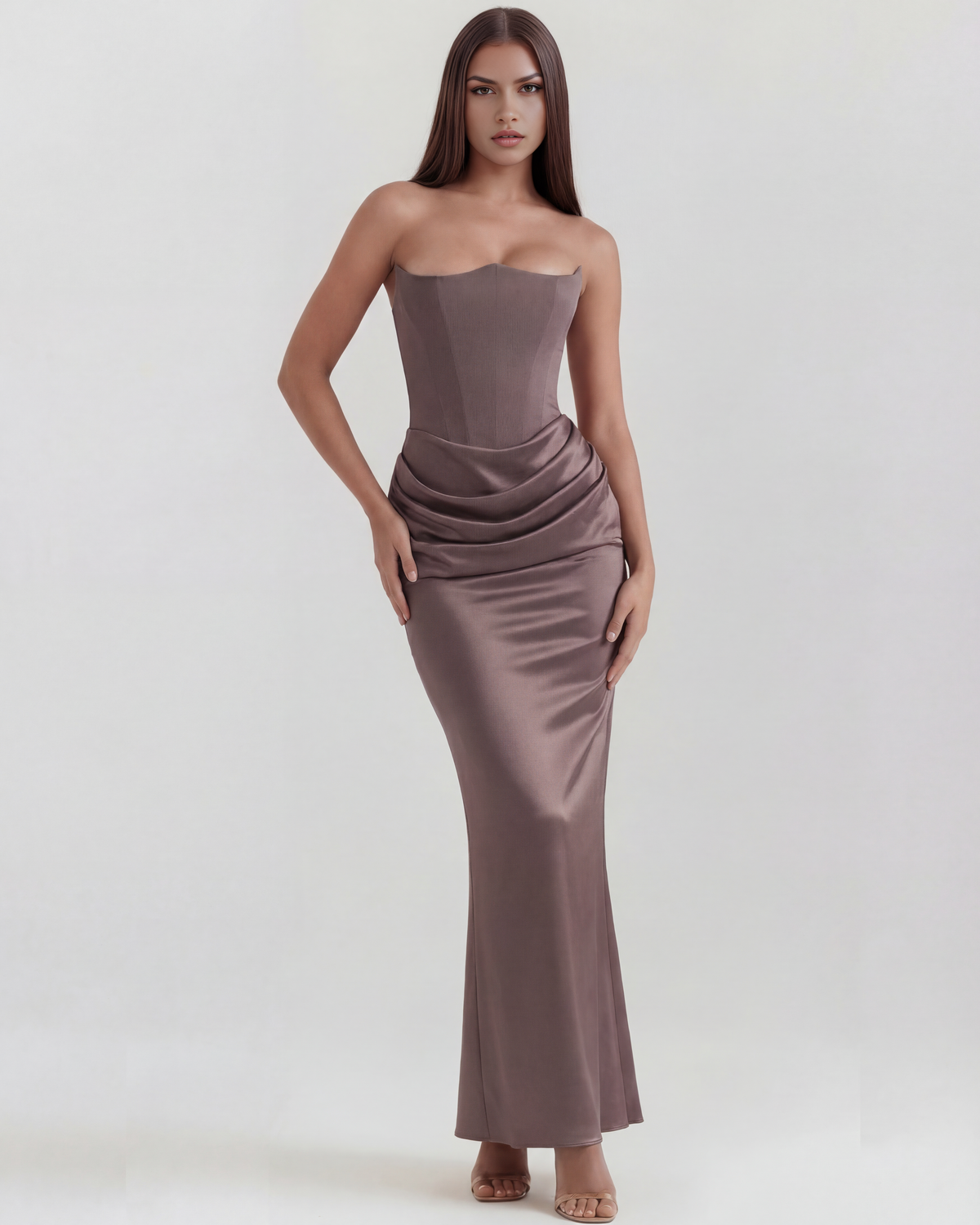 Rosalind — vestido en color gris humo · Novah Collection [color:Gris Humo]