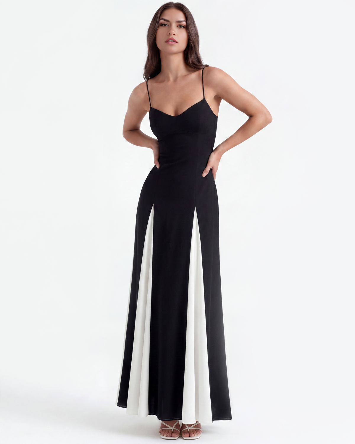 Porto Fino — vestido en color blanco y negro · Novah Collection [color:Blanco y Negro]