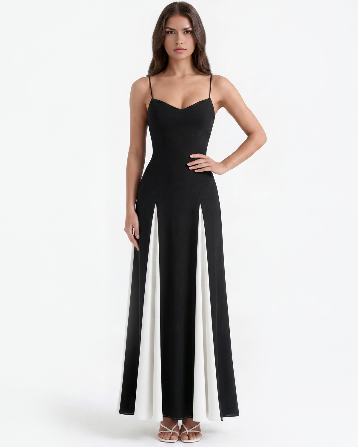 Porto Fino — vestido en color blanco y negro · Novah Collection [color:Blanco y Negro]