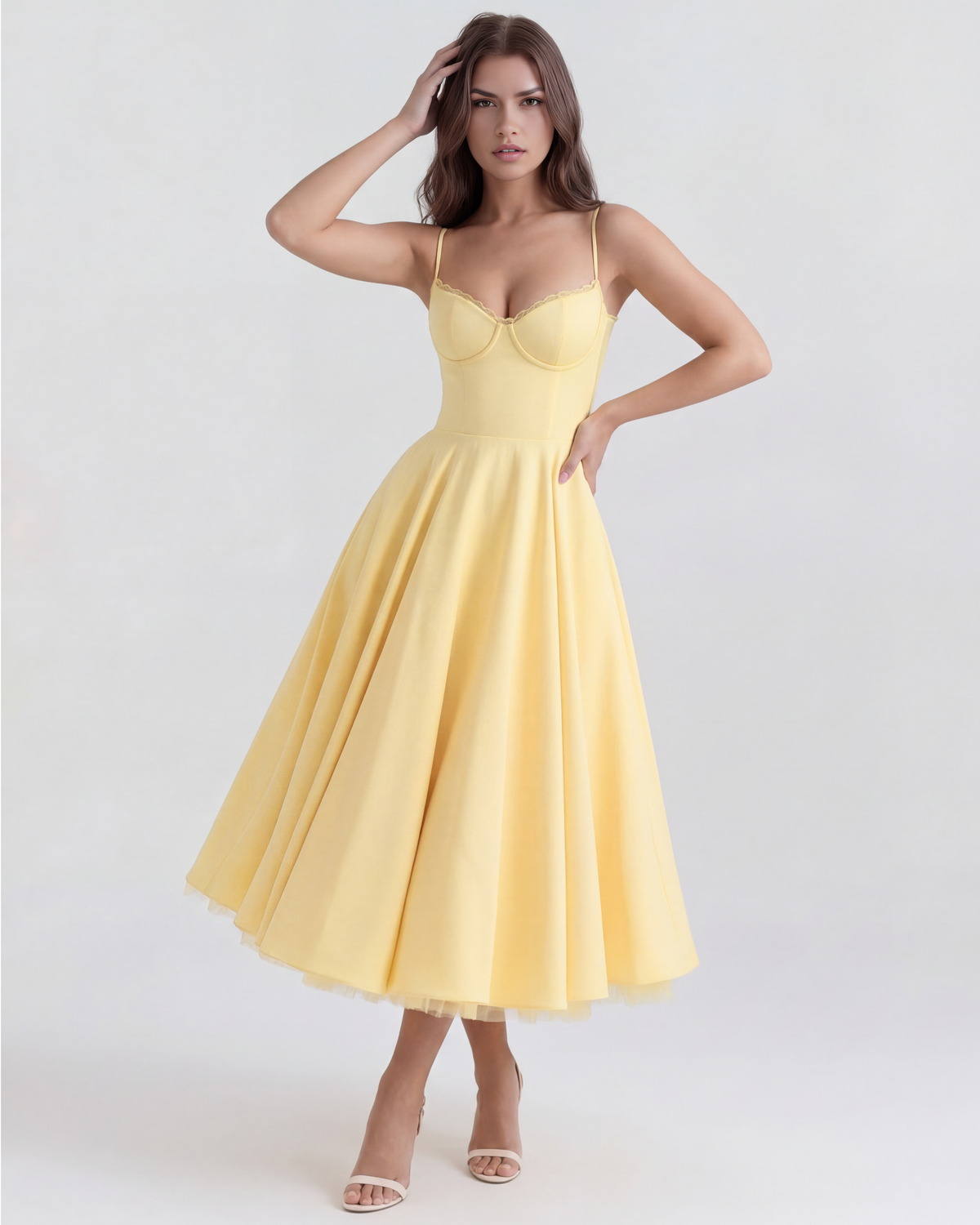 Selene — vestido en color amarillo mantequilla · Novah Collection [color:Amarillo Mantequilla]