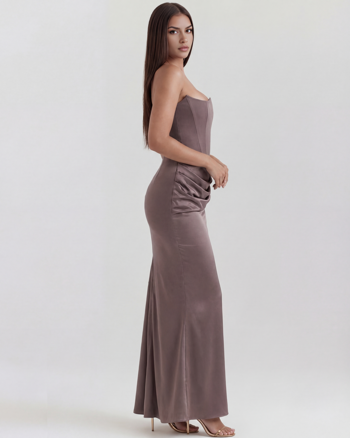 Rosalind — vestido en color gris humo · Novah Collection [color:Gris Humo]
