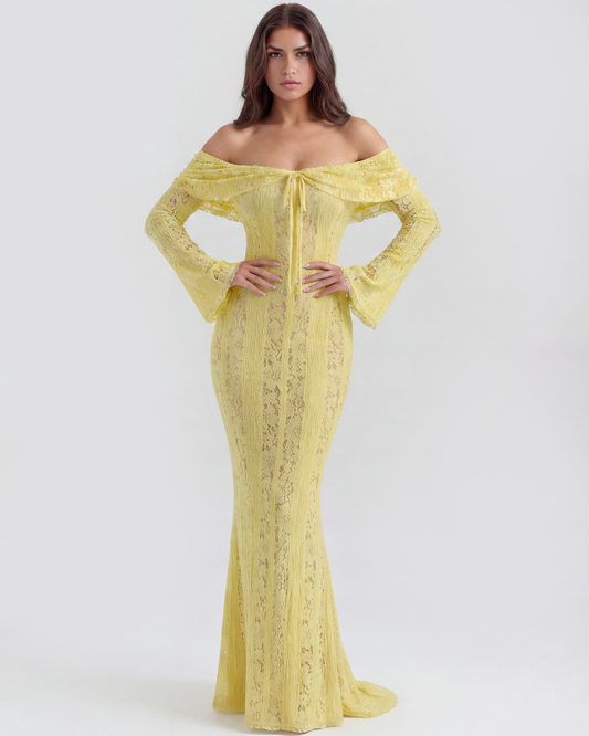 Alessandra — vestido en color amarillo · Novah Collection [color:Amarillo]