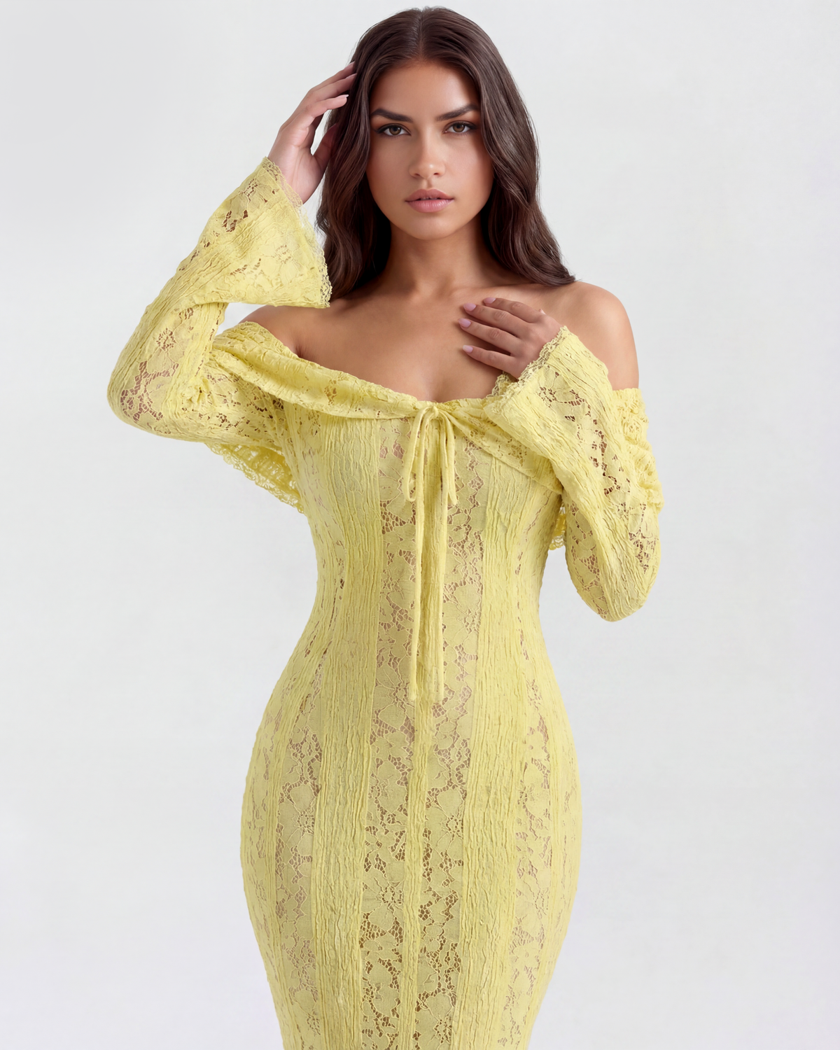 Alessandra — vestido en color amarillo · Novah Collection [color:Amarillo]
