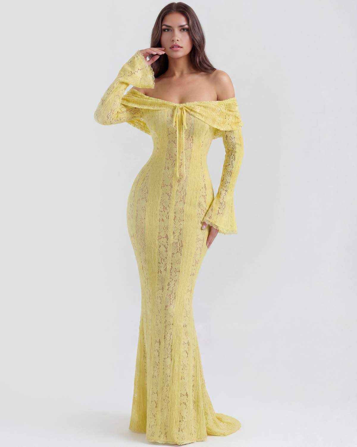Alessandra — vestido en color amarillo · Novah Collection [color:Amarillo]