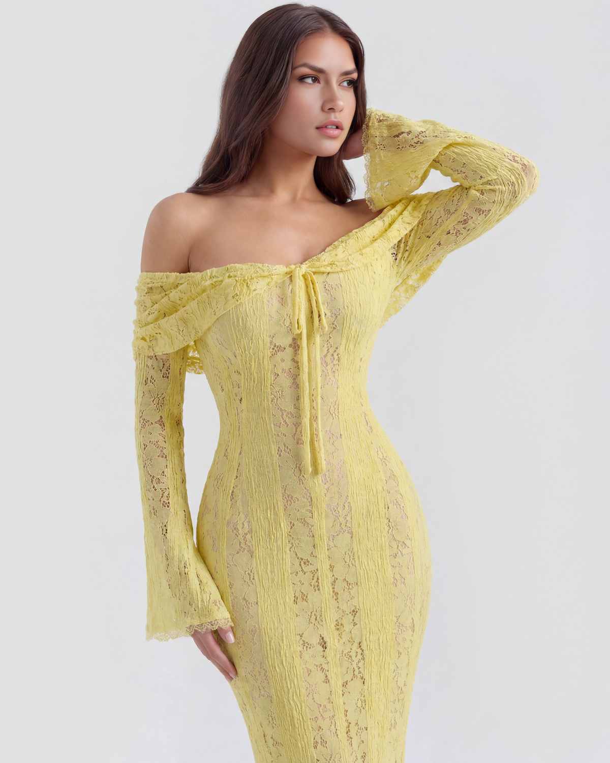 Alessandra — vestido en color amarillo · Novah Collection [color:Amarillo]