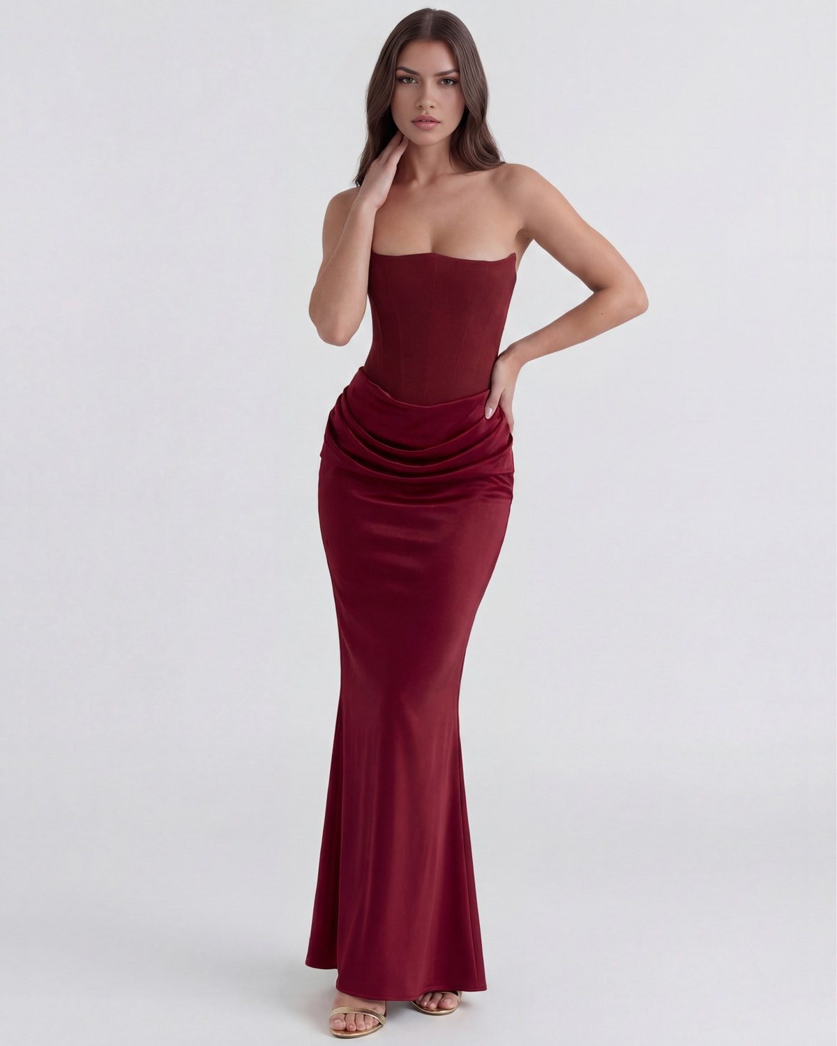 Rosalind — vestido en color burdeos · Novah Collection [color:Burdeos]