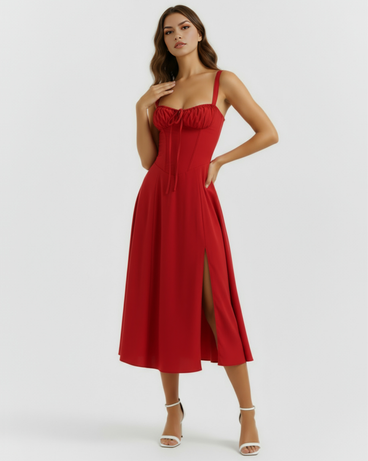 Aurora — vestido en color rojo · Novah Collection [color:Rojo]