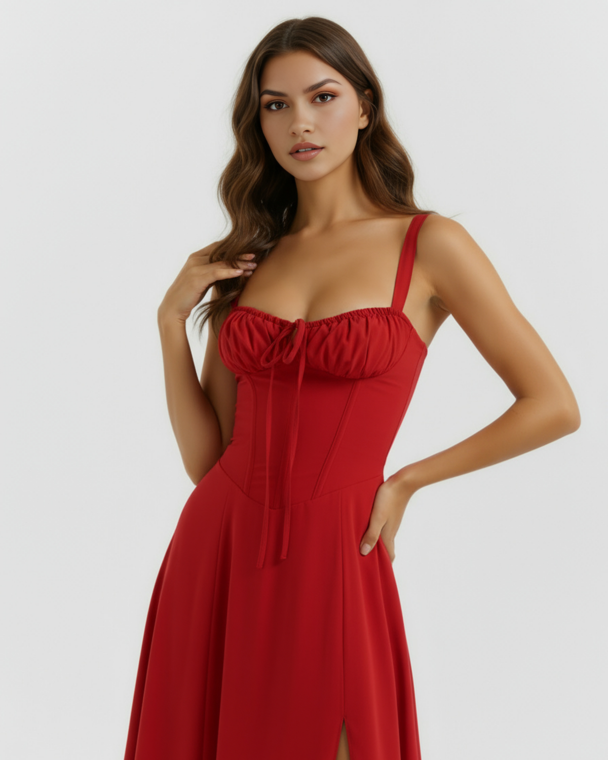 Aurora — vestido en color rojo · Novah Collection [color:Rojo]
