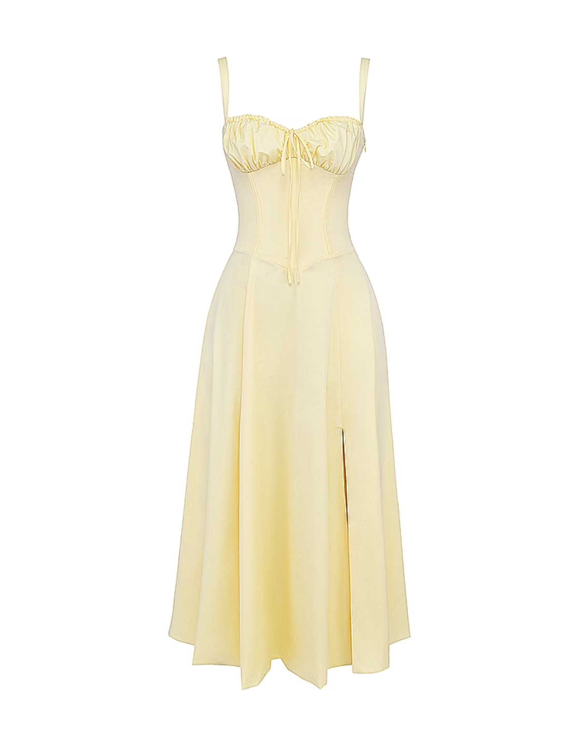 Aurora — vestido en color amarillo claro · Novah Collection [color:Amarillo Claro]