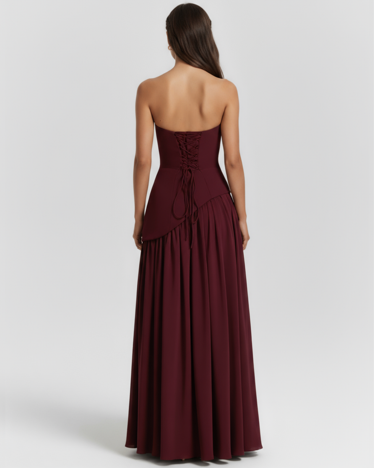 Serena — vestido en color burdeos · Novah Collection [color:Burdeos]