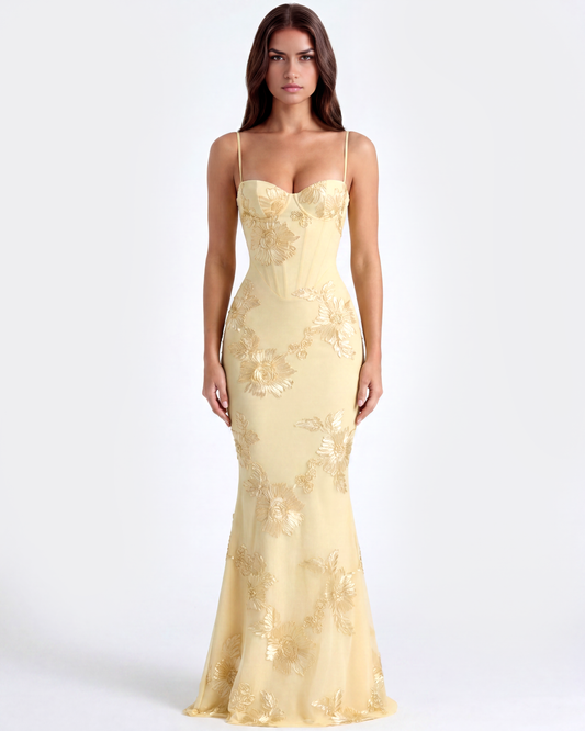 Celeste — vestido en color amarillo mantequilla · Novah Collection [color:Amarillo Mantequilla]
