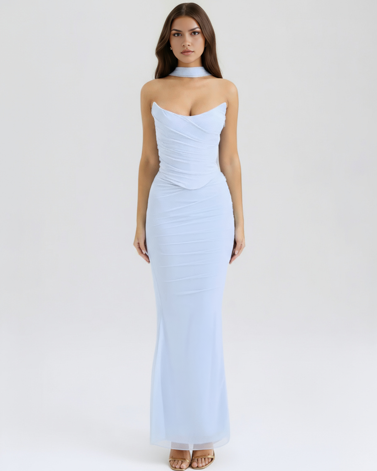 Malu — vestido en color azul bebé · Novah Collection [color:Azul Bebé]