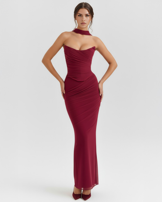 Malu — vestido · Novah Collection [color:Burdeos]