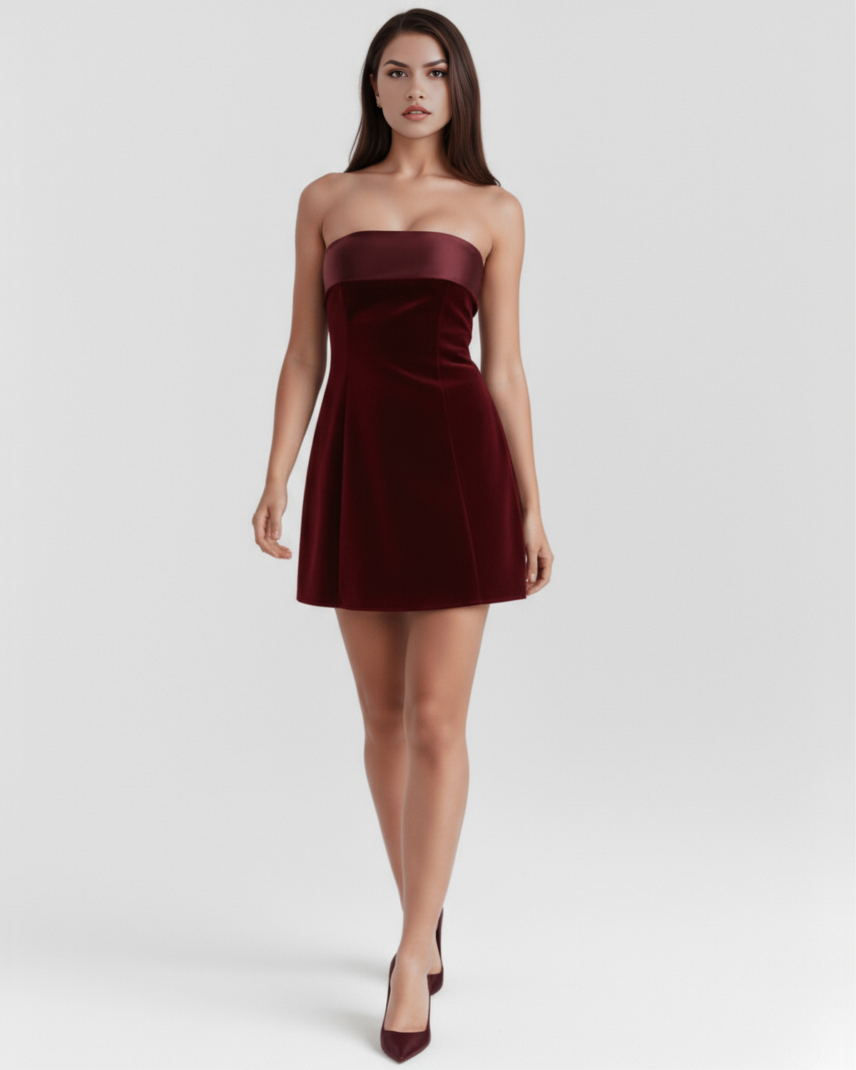Valentina — vestido en color burdeos · Novah Collection [color:Burdeos]