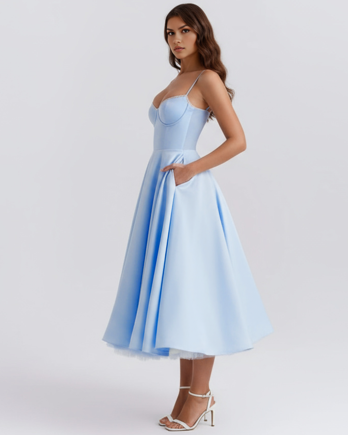 Selene — vestido en color azul bebé · Novah Collection [color:Azul Bebé]