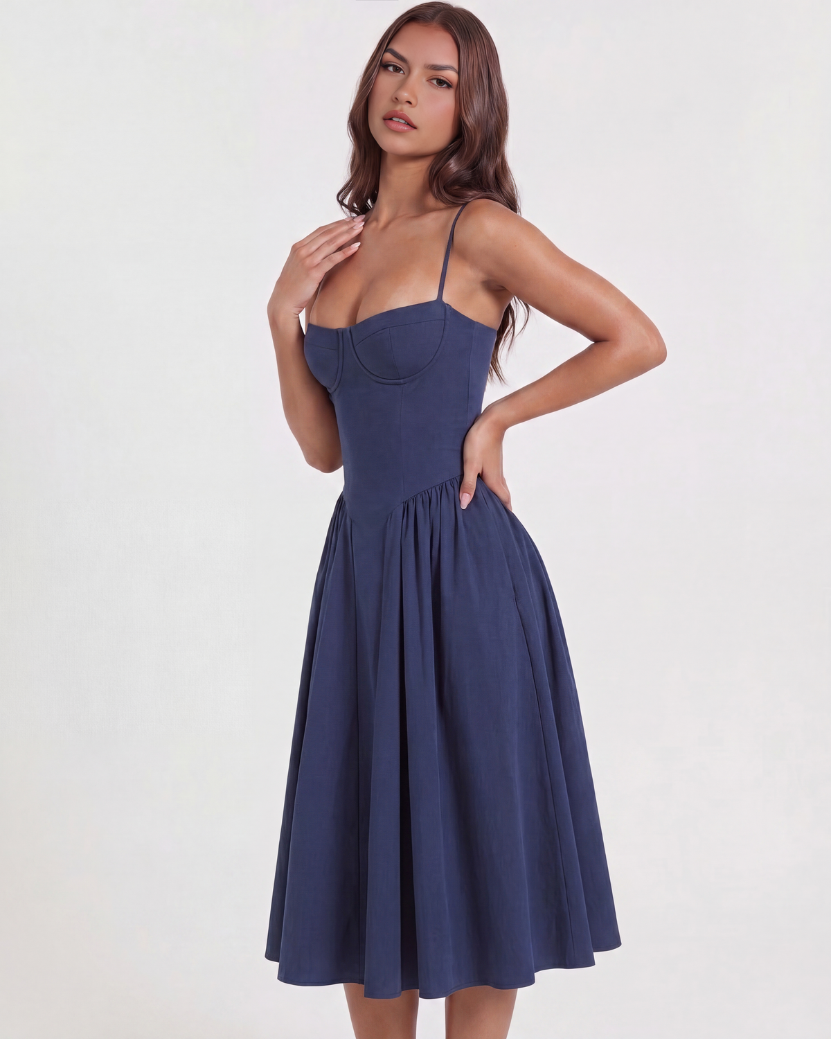 Francesca — vestido en color azul marino · Novah Collection [color:Azul Marino]
