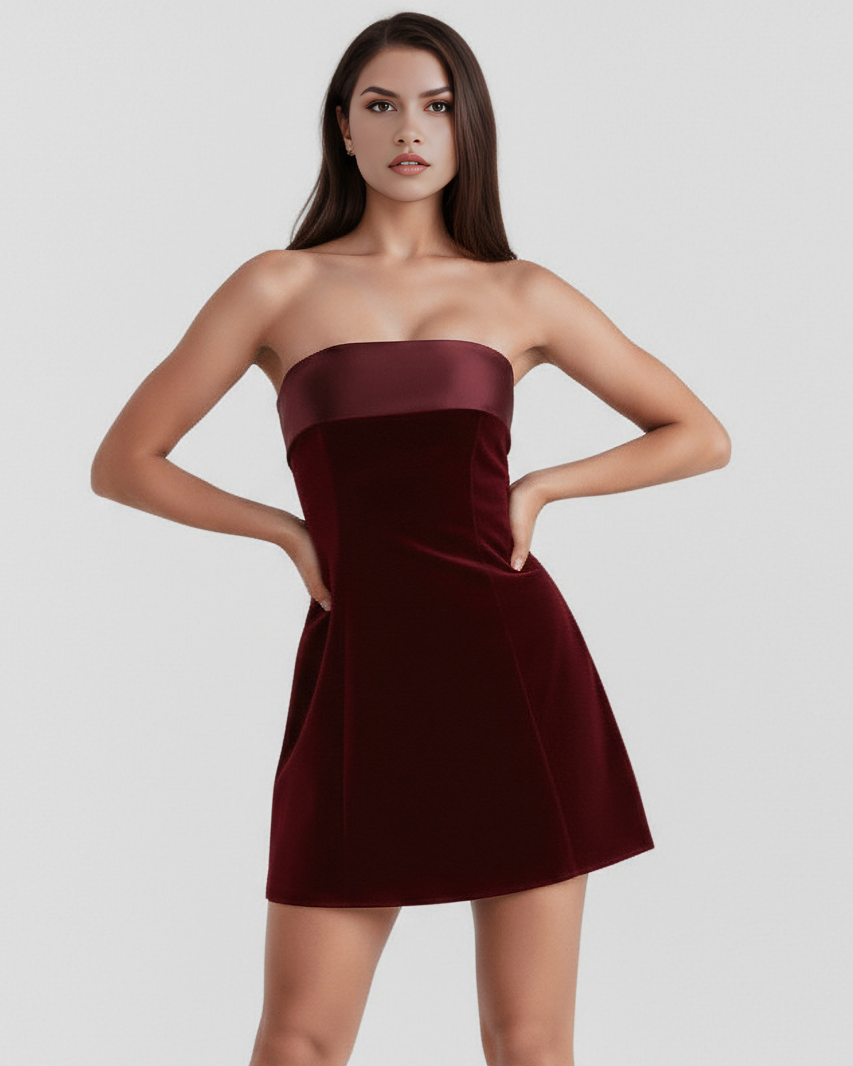 Valentina — vestido en color burdeos · Novah Collection [color:Burdeos]
