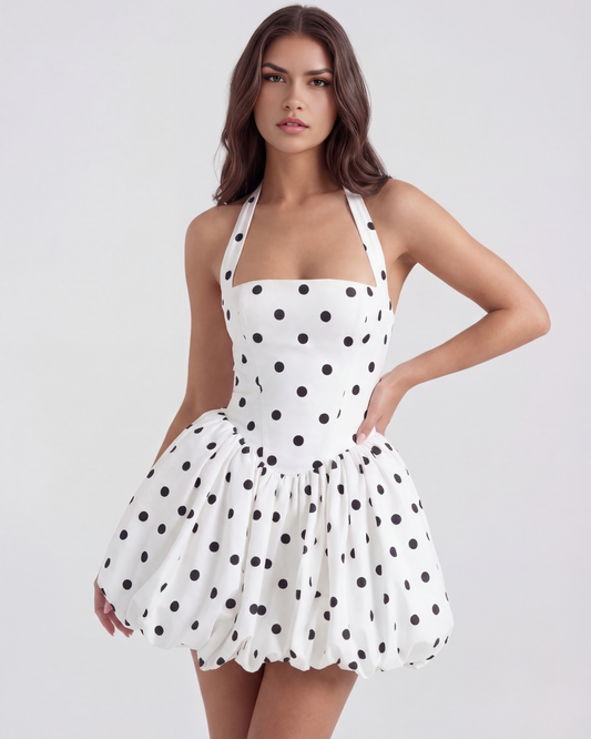 Giulia — vestido en color blanco y negro · Novah Collection [color:Blanco y Negro]