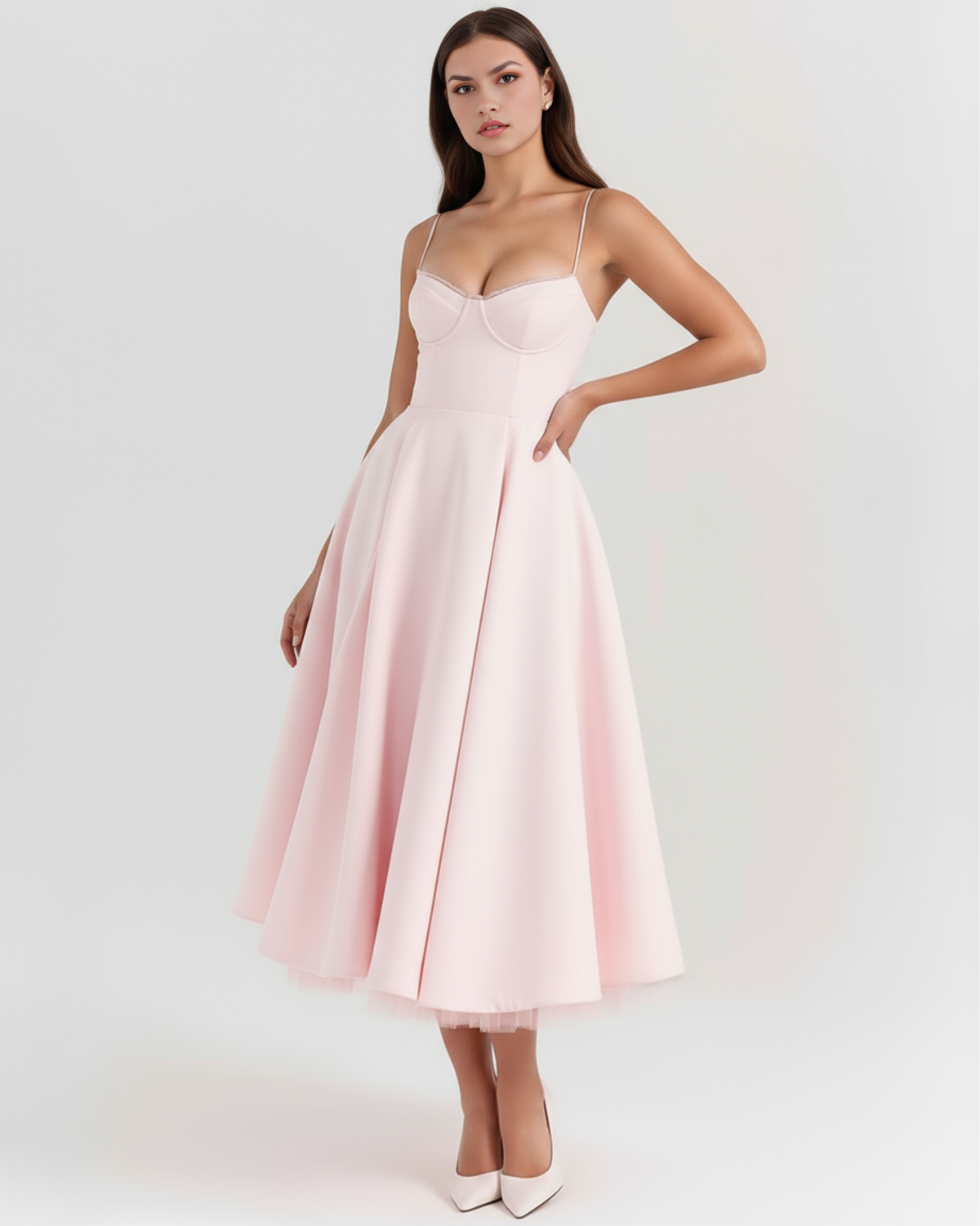 Selene — vestido en color rosa empolvado · Novah Collection [color:Rosa Empolvado]