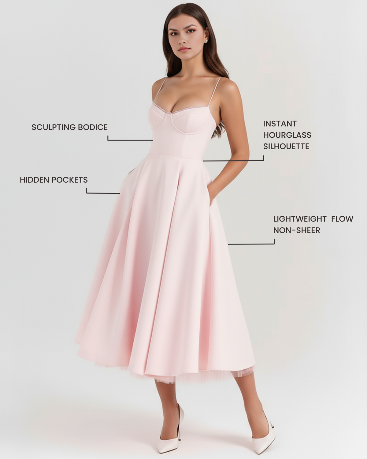 Selene — vestido en color rosa empolvado · Novah Collection [color:Rosa Empolvado]