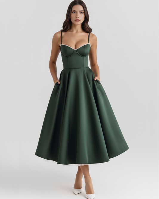 Selene — vestido · Novah Collection [color:Verde Bosque]
