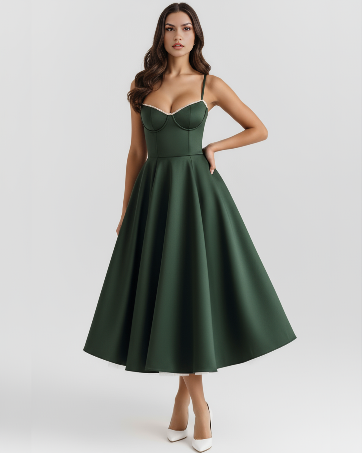 Selene — vestido en color verde bosque · Novah Collection [color:Verde Bosque]