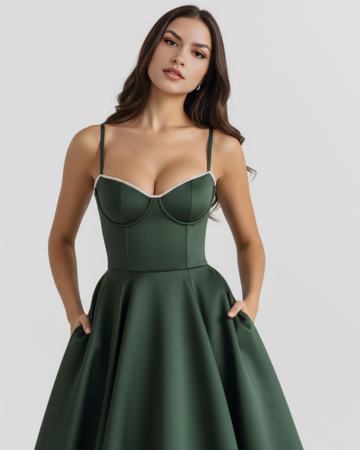 Selene — vestido en color verde bosque · Novah Collection [color:Verde Bosque]