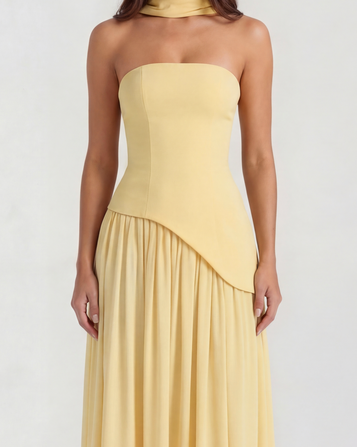 Serena — vestido en color amarillo mantequilla · Novah Collection [color:Amarillo Mantequilla]