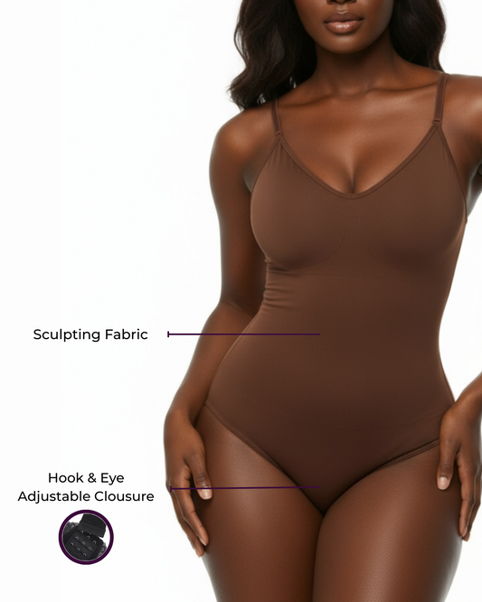Snatched Shapewear Bodysuit — prenda moldeadora en color marrón · Novah Collection [color:Marrón]