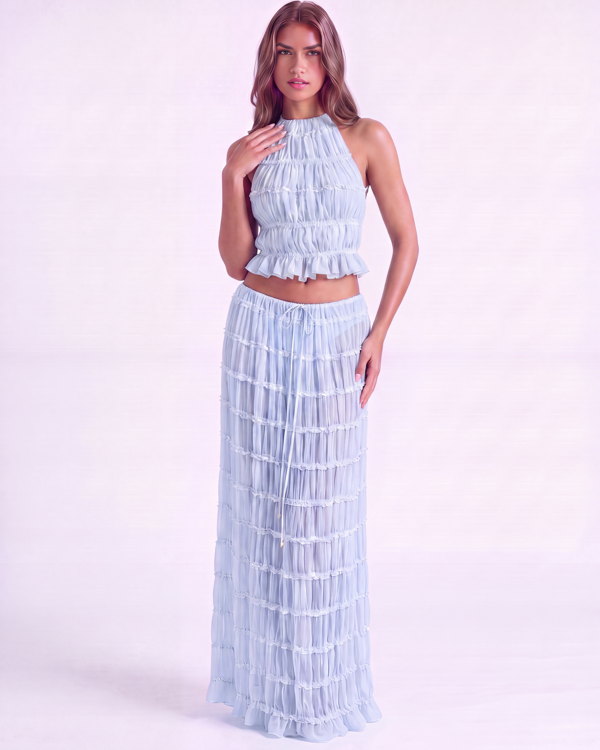 Soleil — conjunto de dos piezas en color azul bebé · Novah Collection [color:Azul Bebé]