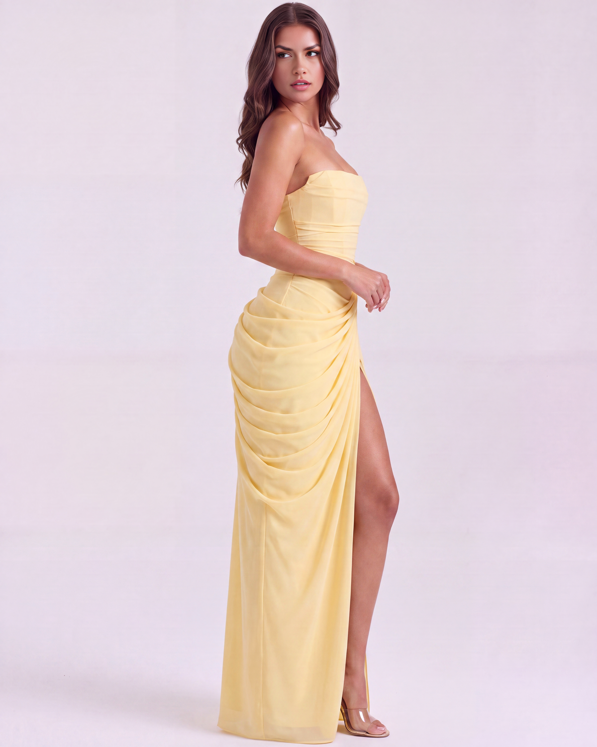 Charlotte — vestido en color amarillo mantequilla · Novah Collection [color:Amarillo Mantequilla]