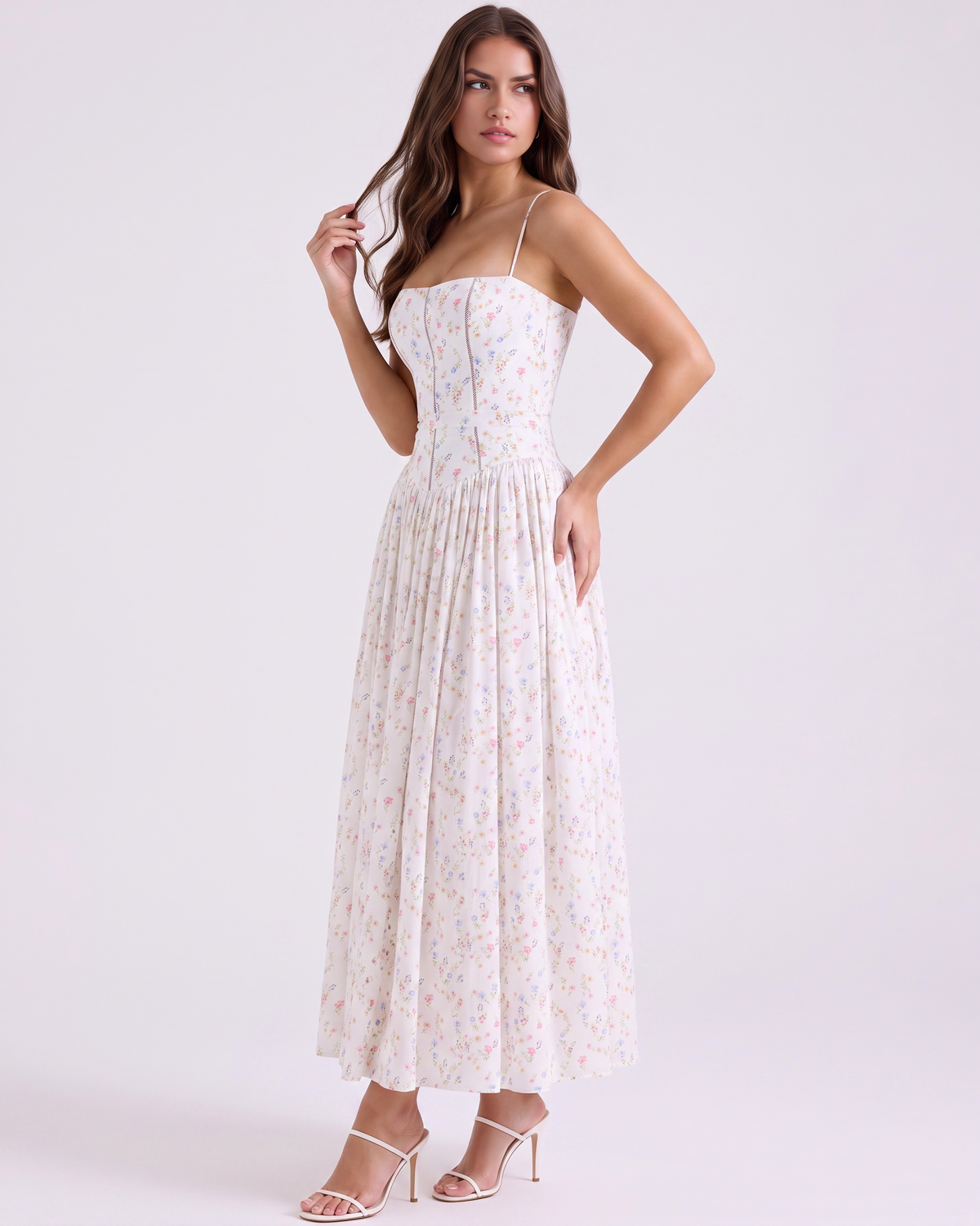 Elizabeth — vestido en color blanco floral · Novah Collection [color:Blanco Floral]