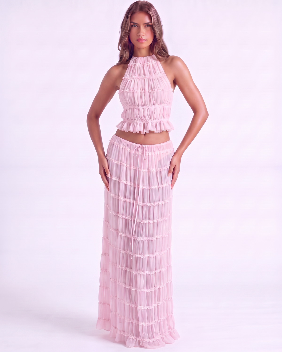 Soleil — conjunto de dos piezas en color rosa · Novah Collection [color:Rosa]