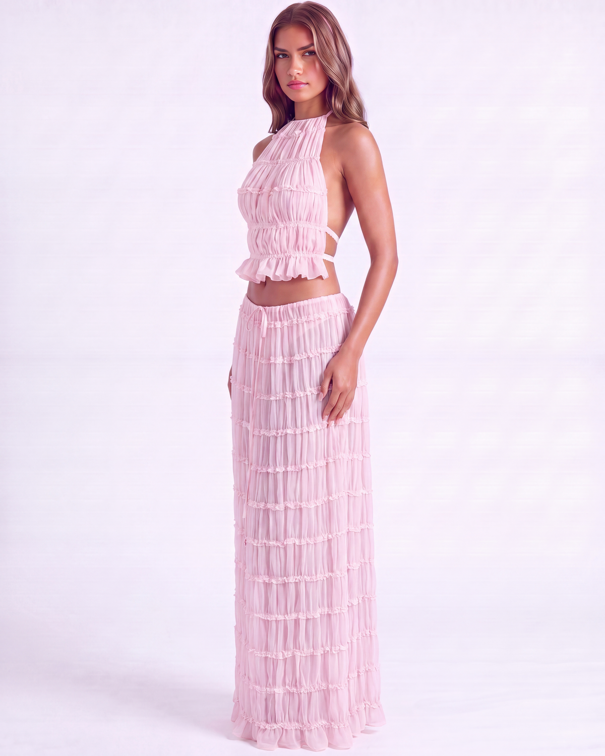 Soleil — conjunto de dos piezas en color rosa · Novah Collection [color:Rosa]