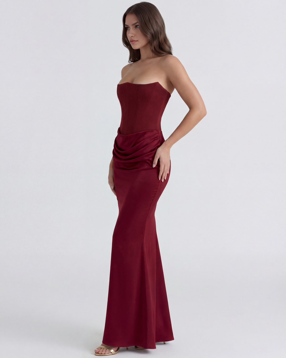Rosalind — vestido en color burdeos · Novah Collection [color:Burdeos]