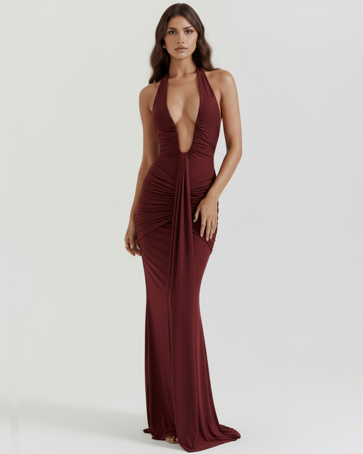 Ariel — vestido en color burdeos · Novah Collection [color:Burdeos]