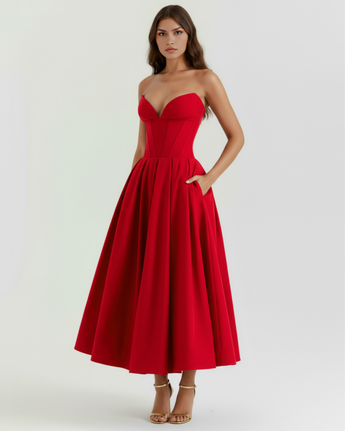 Amalfi — vestido en color rojo · Novah Collection [color:Rojo]
