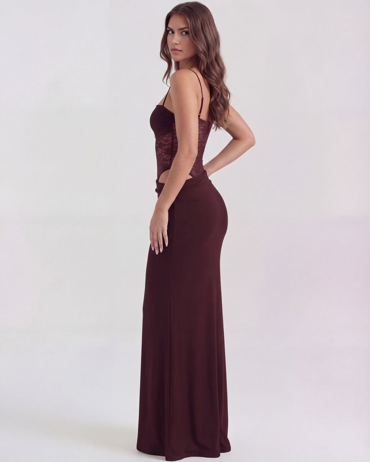 Valeria — vestido en color burdeos · Novah Collection [color:Burdeos]