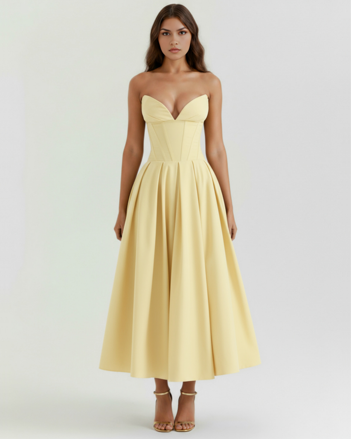 Amalfi — vestido en color amarillo claro · Novah Collection [color:Amarillo Claro]