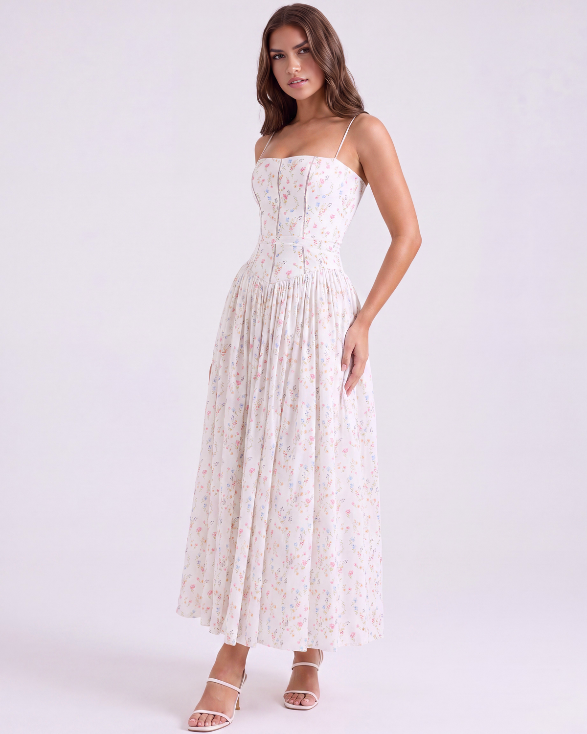 Elizabeth — vestido en color blanco floral · Novah Collection [color:Blanco Floral]