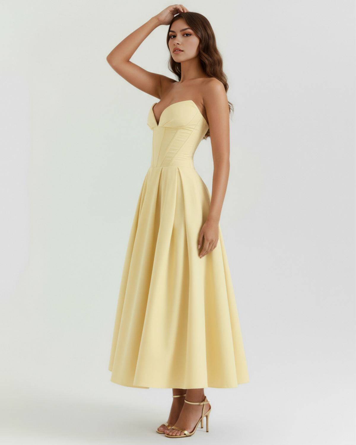Amalfi — vestido en color amarillo claro · Novah Collection [color:Amarillo Claro]