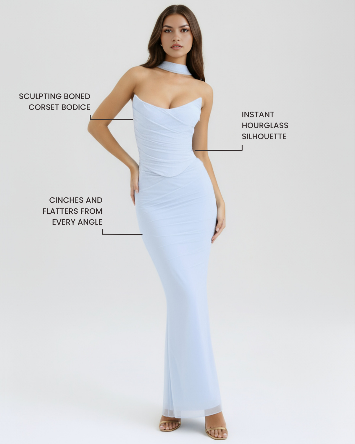 Malu — vestido en color azul bebé · Novah Collection [color:Azul Bebé]