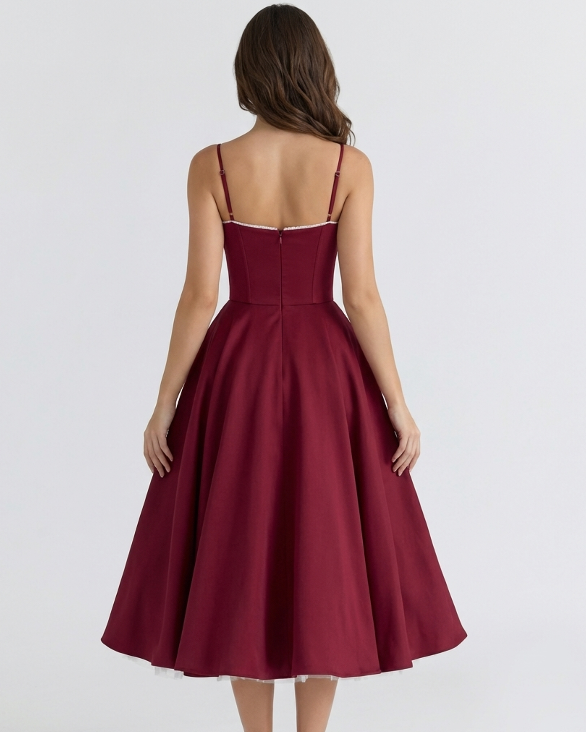 Selene — vestido en color burdeos · Novah Collection [color:Burdeos]